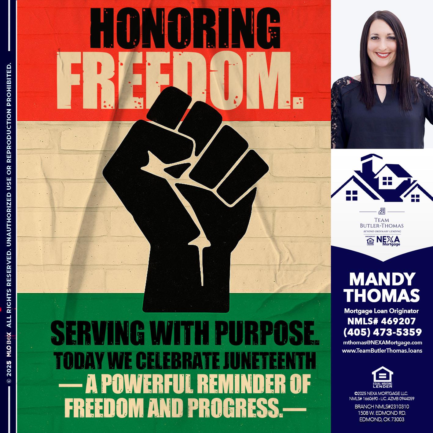 HONORING FREEDOM - Mandy Thomas -Branch Manager