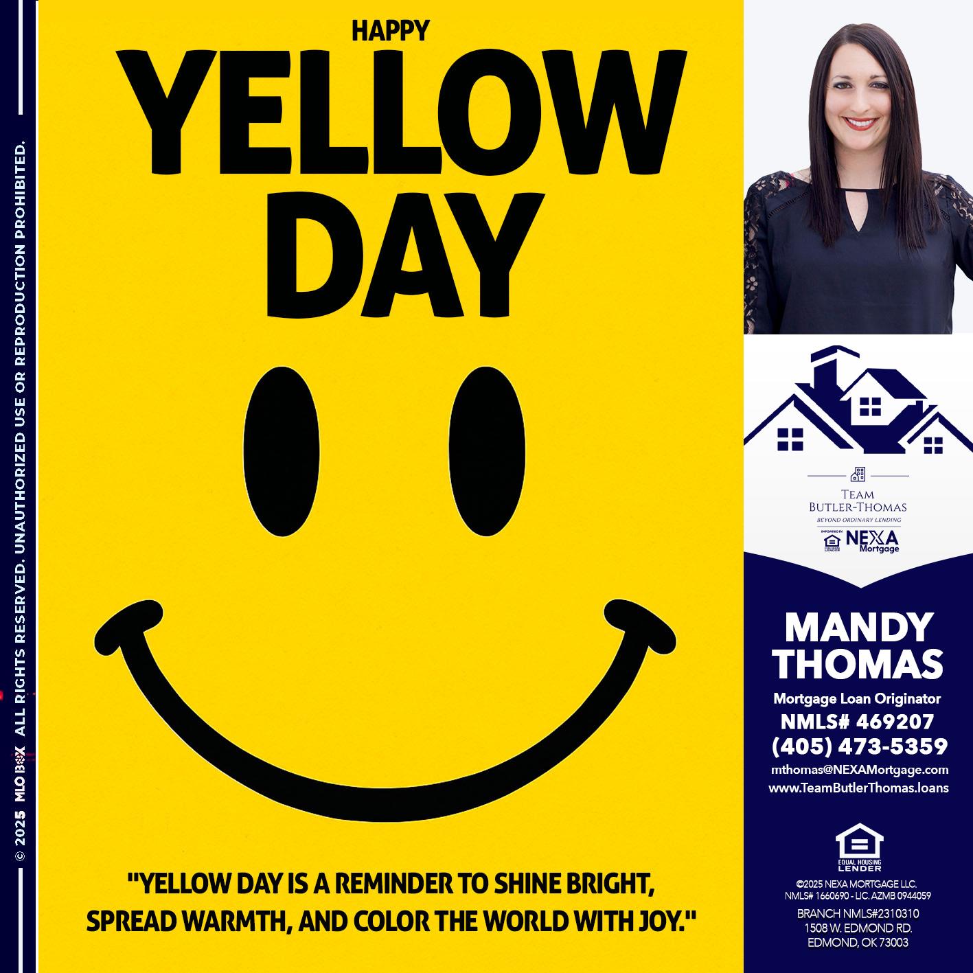 YELLOW DAY - Mandy Thomas -Branch Manager
