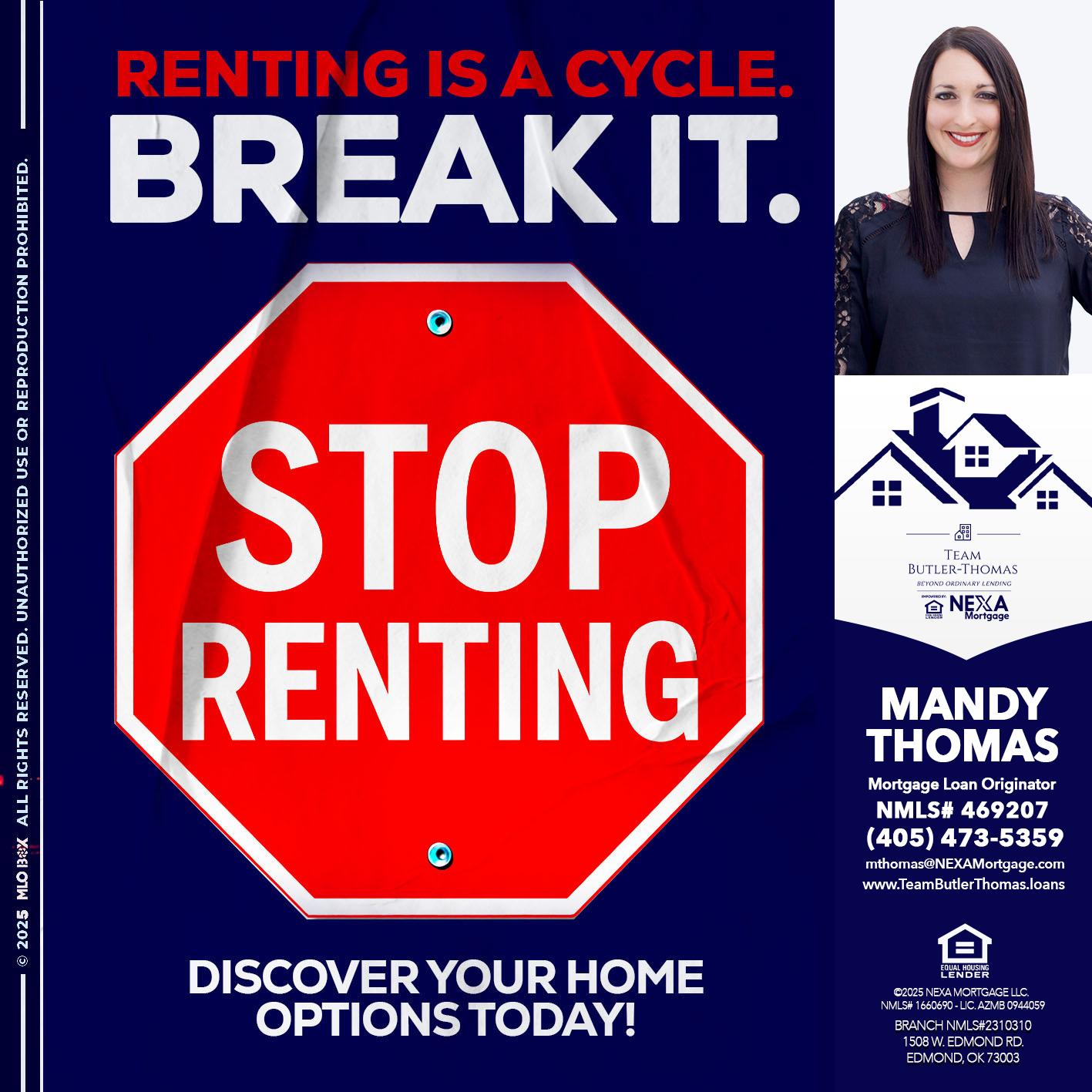 STOP RENTING - Mandy Thomas -Branch Manager