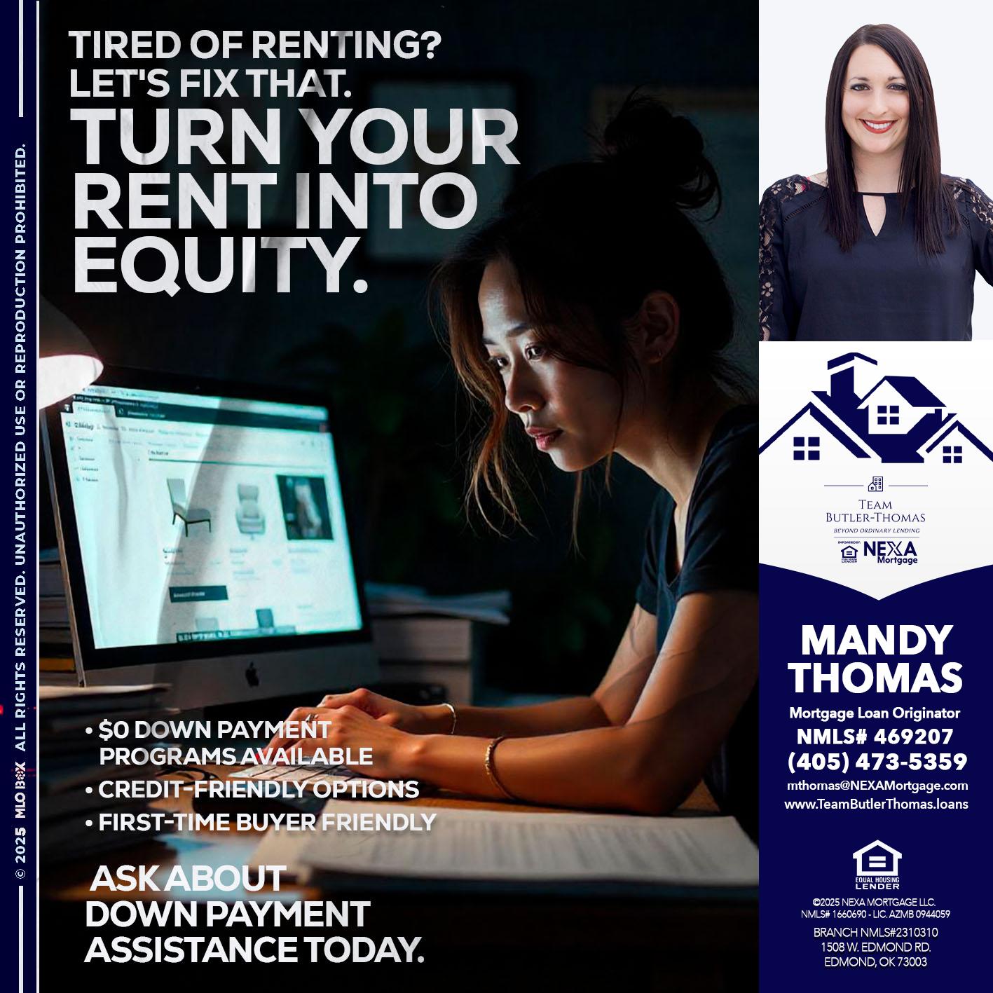 tired of renting? - Mandy Thomas -Branch Manager