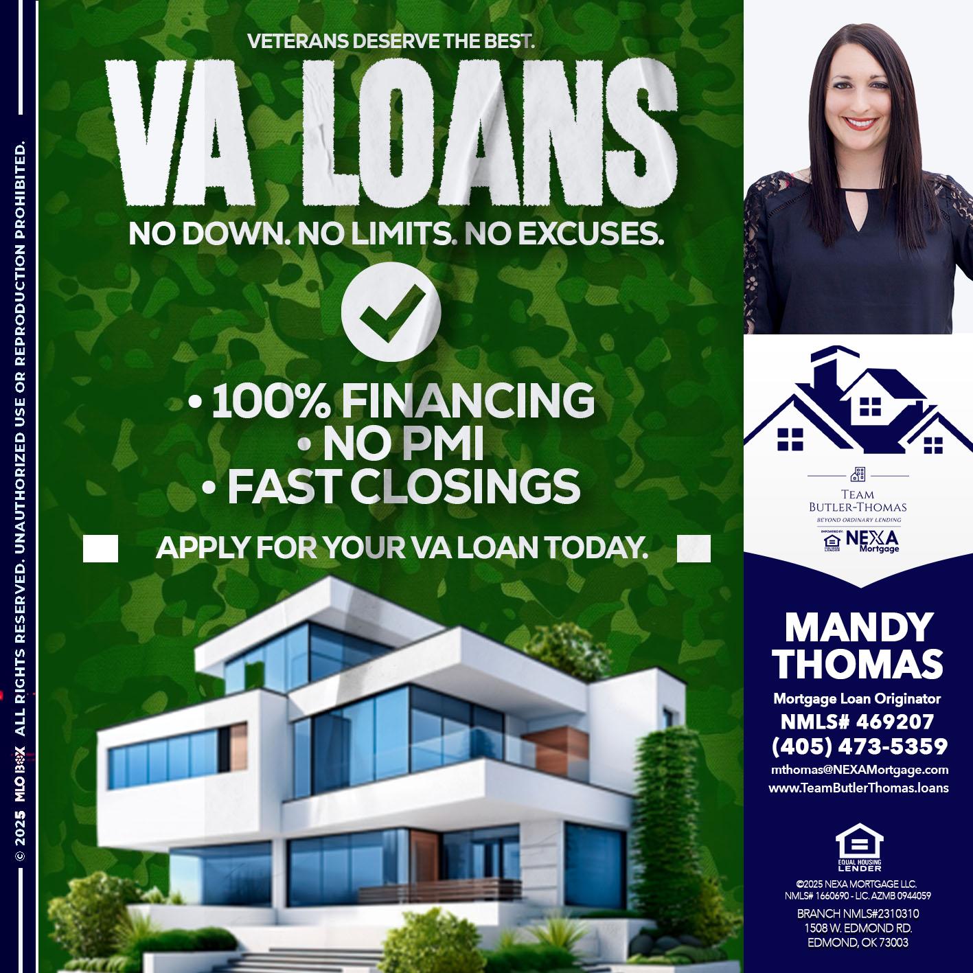 VA LOANS - Mandy Thomas -Branch Manager