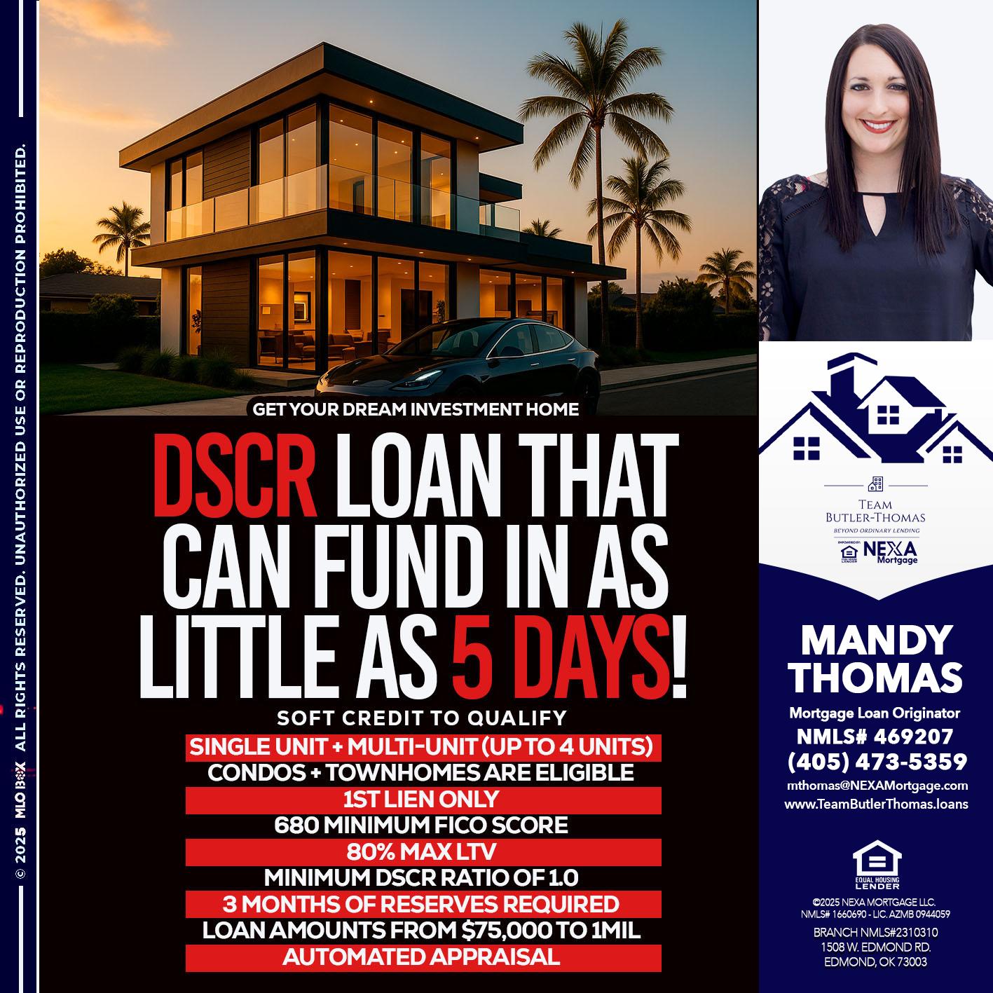 DSCR LOAN - Mandy Thomas -Branch Manager