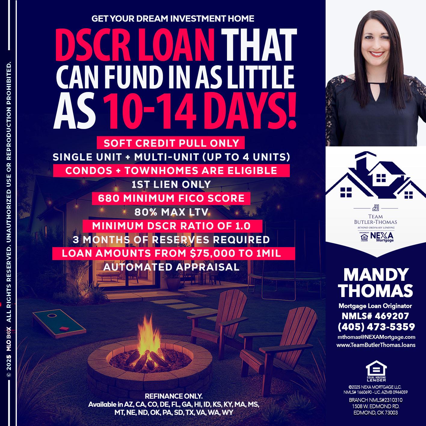DSCR LOAN - Mandy Thomas -Branch Manager