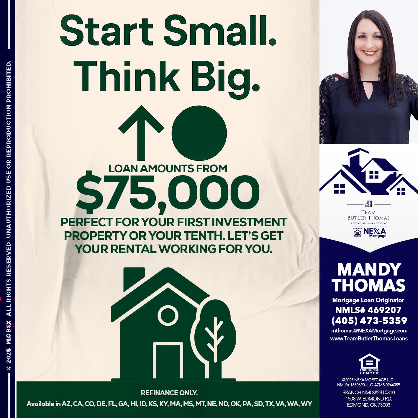 START SMALL - Mandy Thomas -Branch Manager