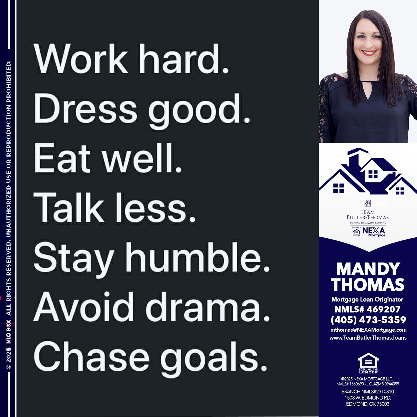 work hard - Mandy Thomas -Branch Manager