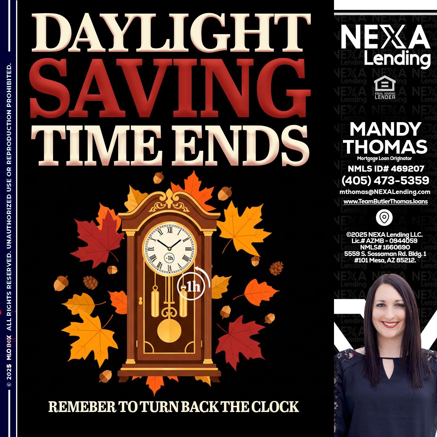 DAYLIGHT SAVINGS - Mandy Thomas -Branch Manager