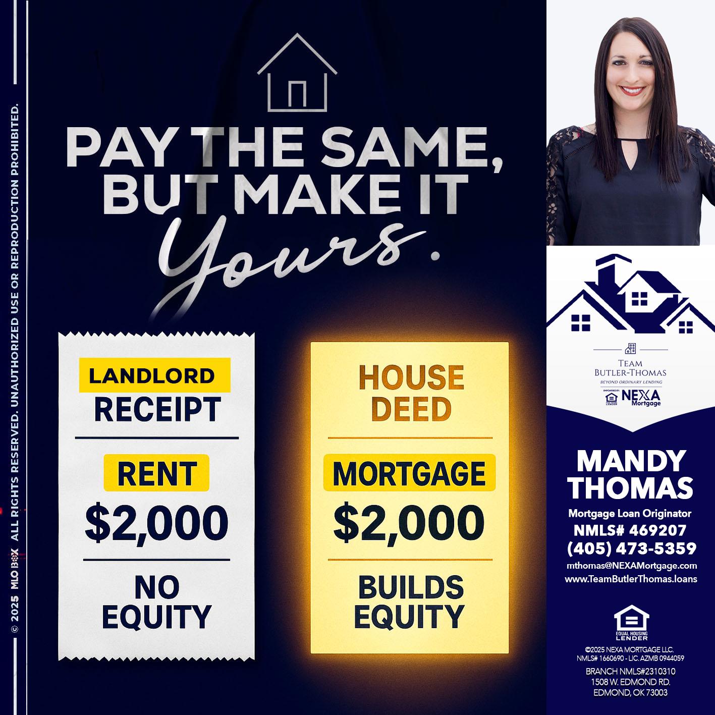 pay the same - Mandy Thomas -Branch Manager