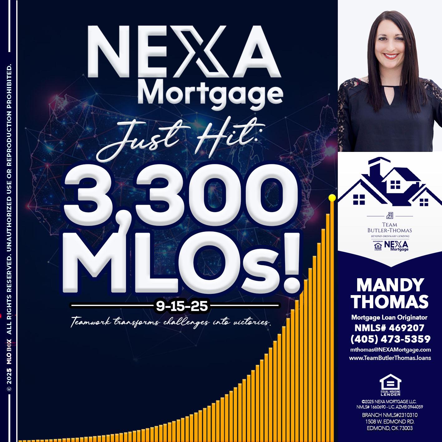 NEXA JUST HIT 3300 MLOS - Mandy Thomas -Branch Manager