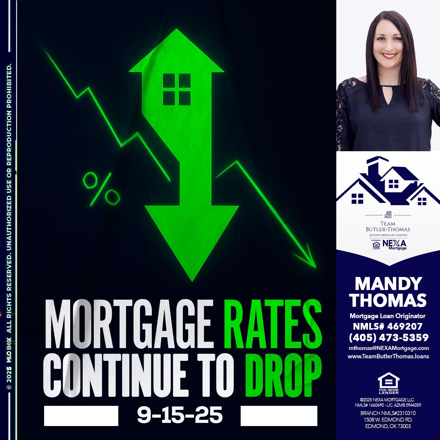 RATES DROP - Mandy Thomas -Branch Manager