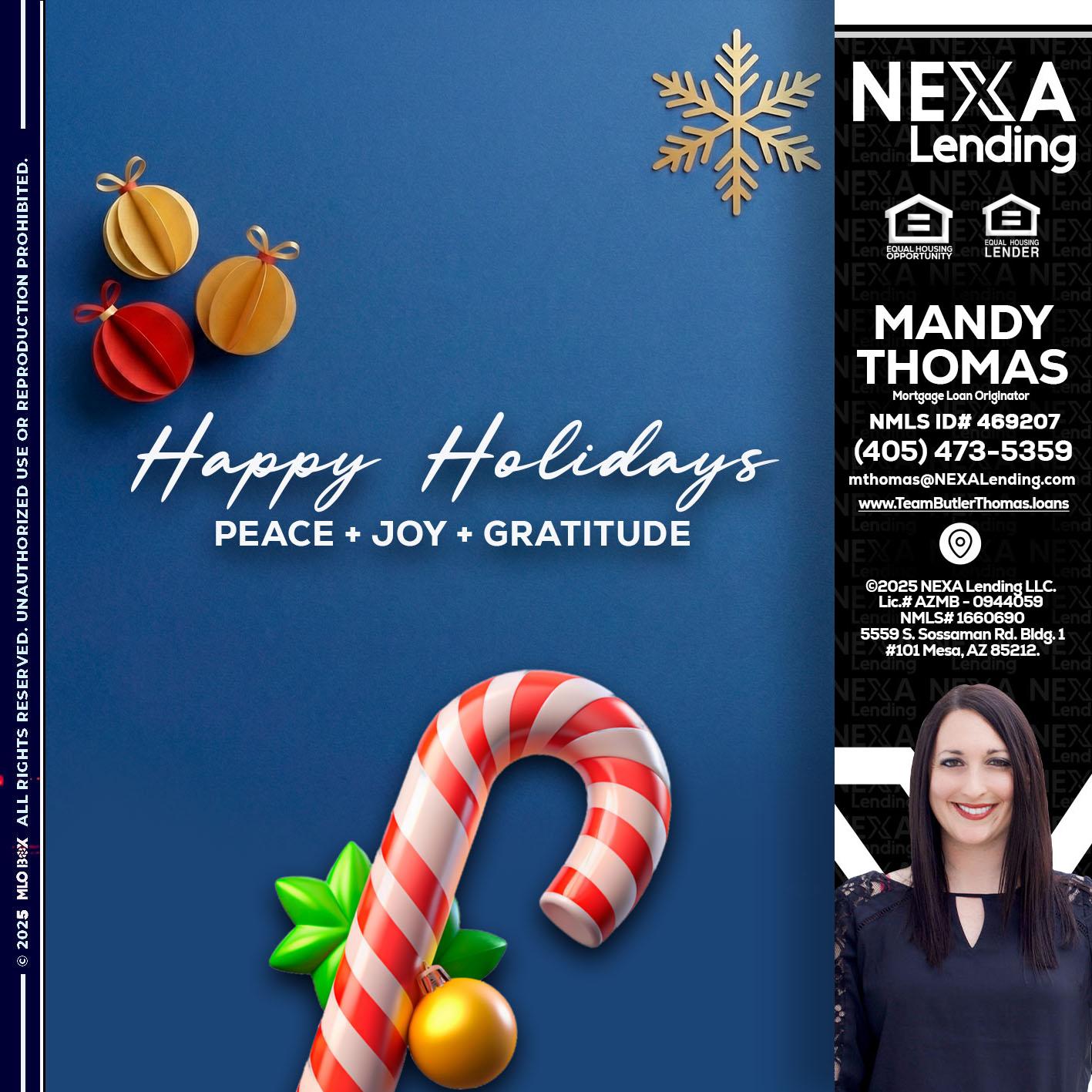 HAPPY HOLIDAYS - Mandy Thomas -Branch Manager