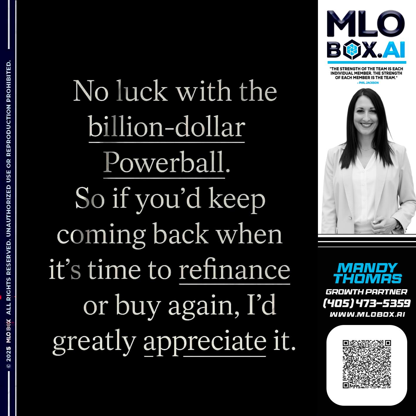 NO LUCK - Mandy Thomas -Branch Manager