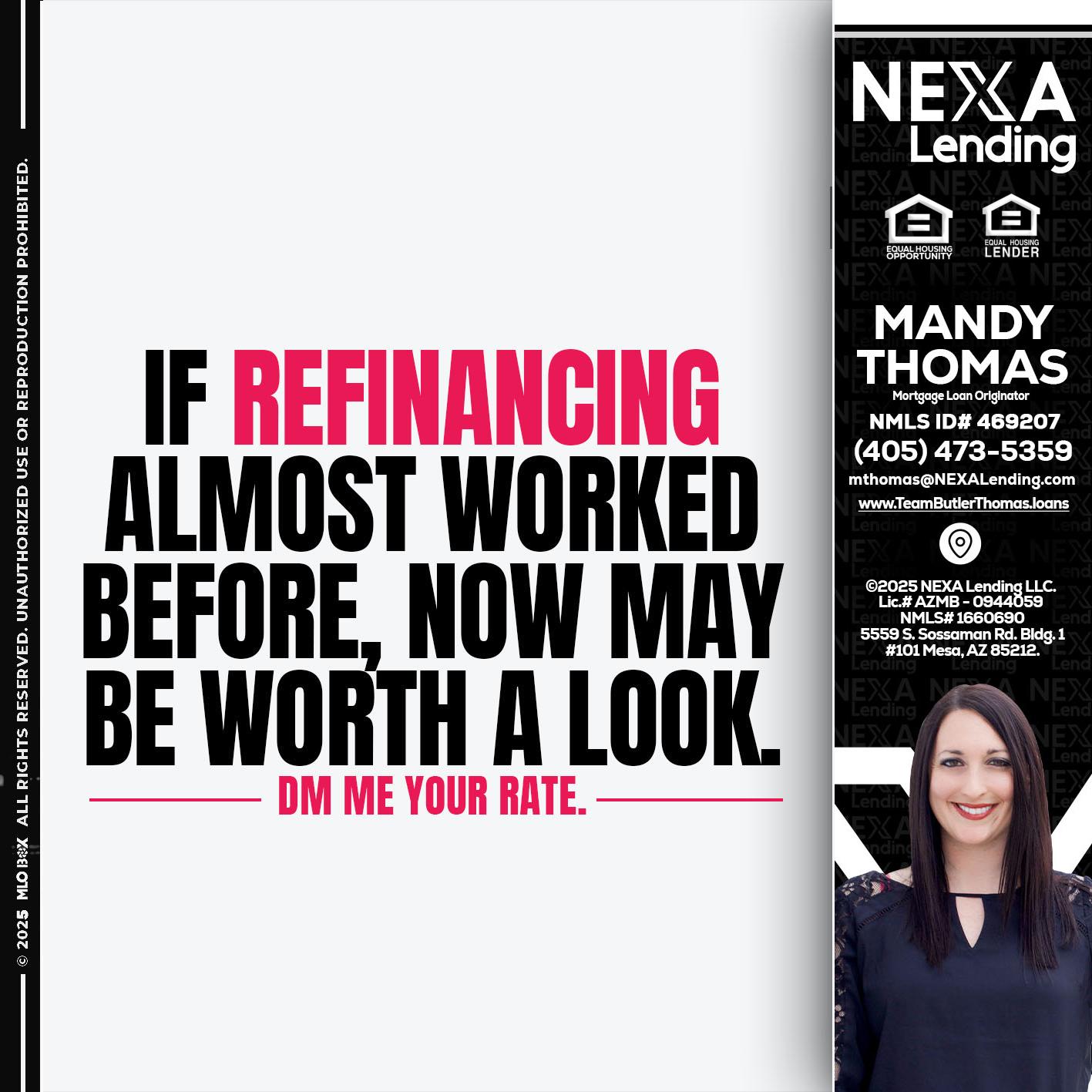 if refinancing - Mandy Thomas -Branch Manager
