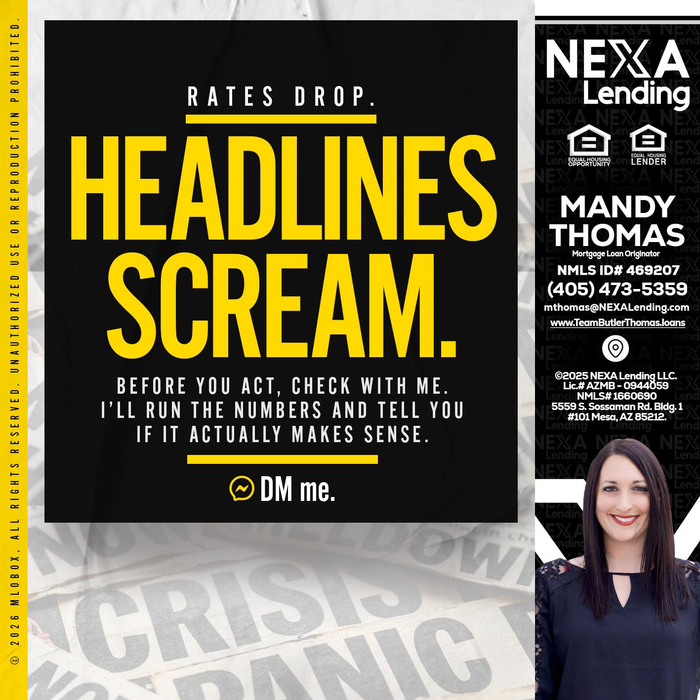 HEADLINES SCREAM - Mandy Thomas -Branch Manager