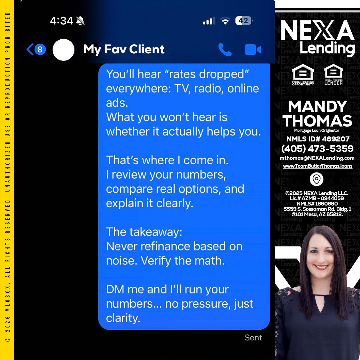 MY FAV CLIENT - Mandy Thomas -Branch Manager