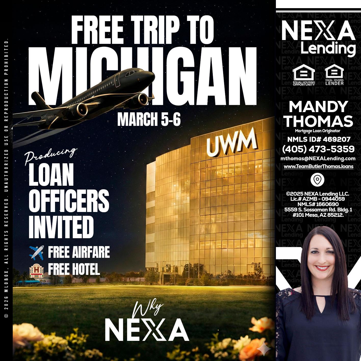 free Michigan trip - Mandy Thomas -Branch Manager