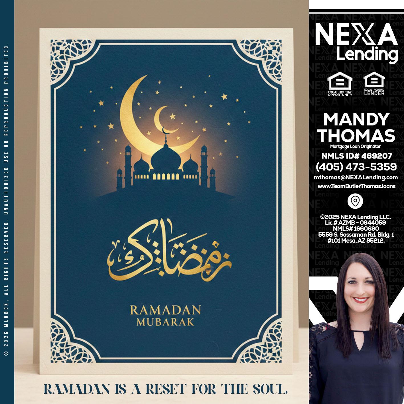 HAPPY RAMADAN - Mandy Thomas -Branch Manager