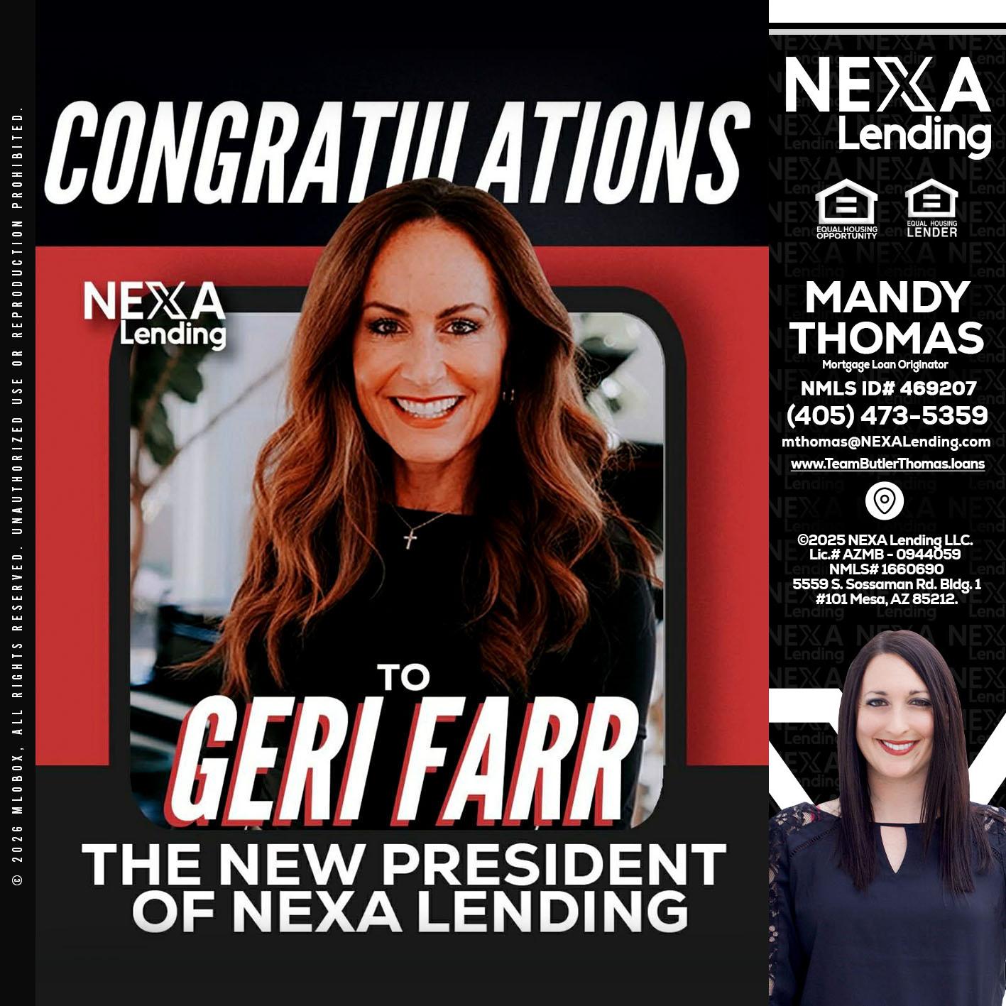 CONGRATULATIONS - Mandy Thomas -Branch Manager