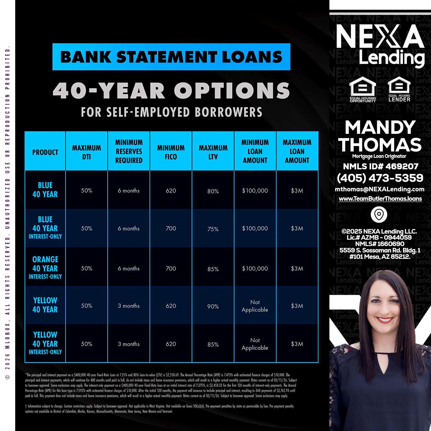 40 YR. OPTIONS - Mandy Thomas -Branch Manager