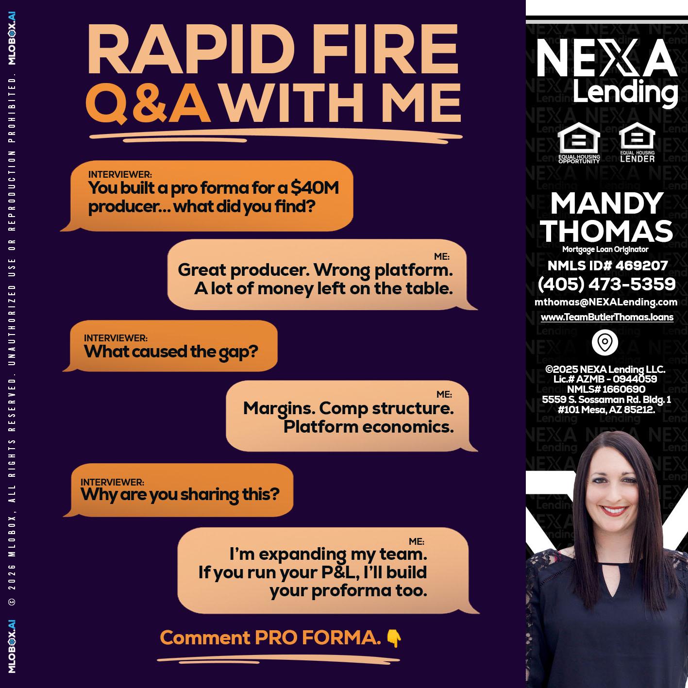 RAPID FIRE - Mandy Thomas -Branch Manager