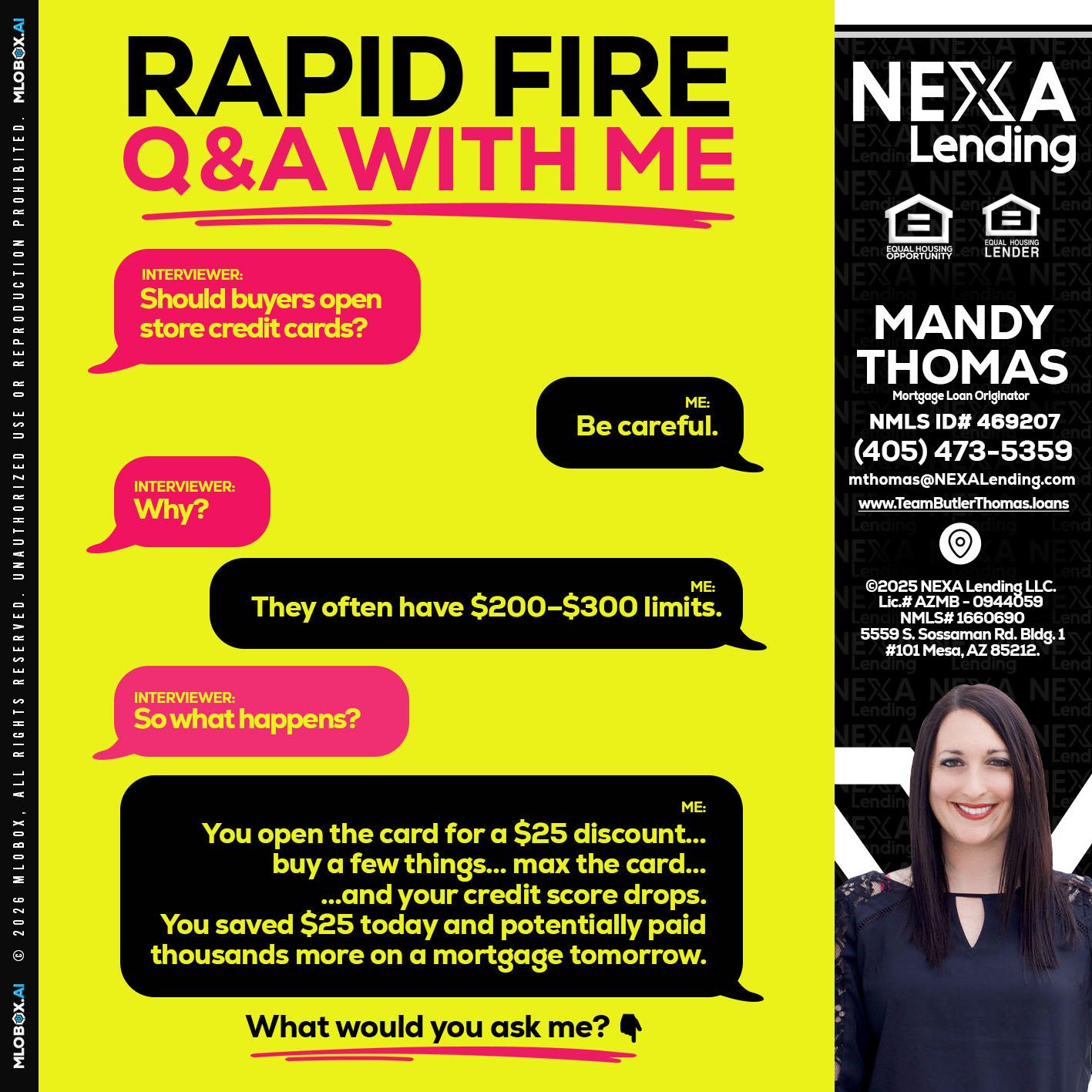 RAPID FIRE Q&A - Mandy Thomas -Branch Manager