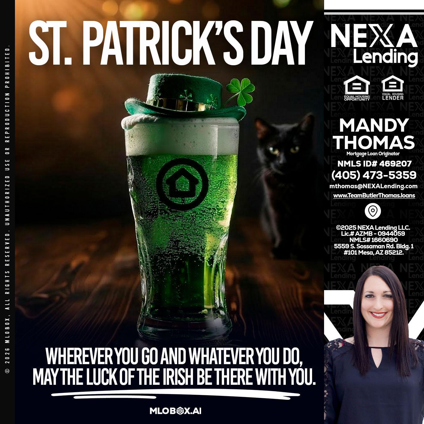 st. Patricks day - Mandy Thomas -Branch Manager