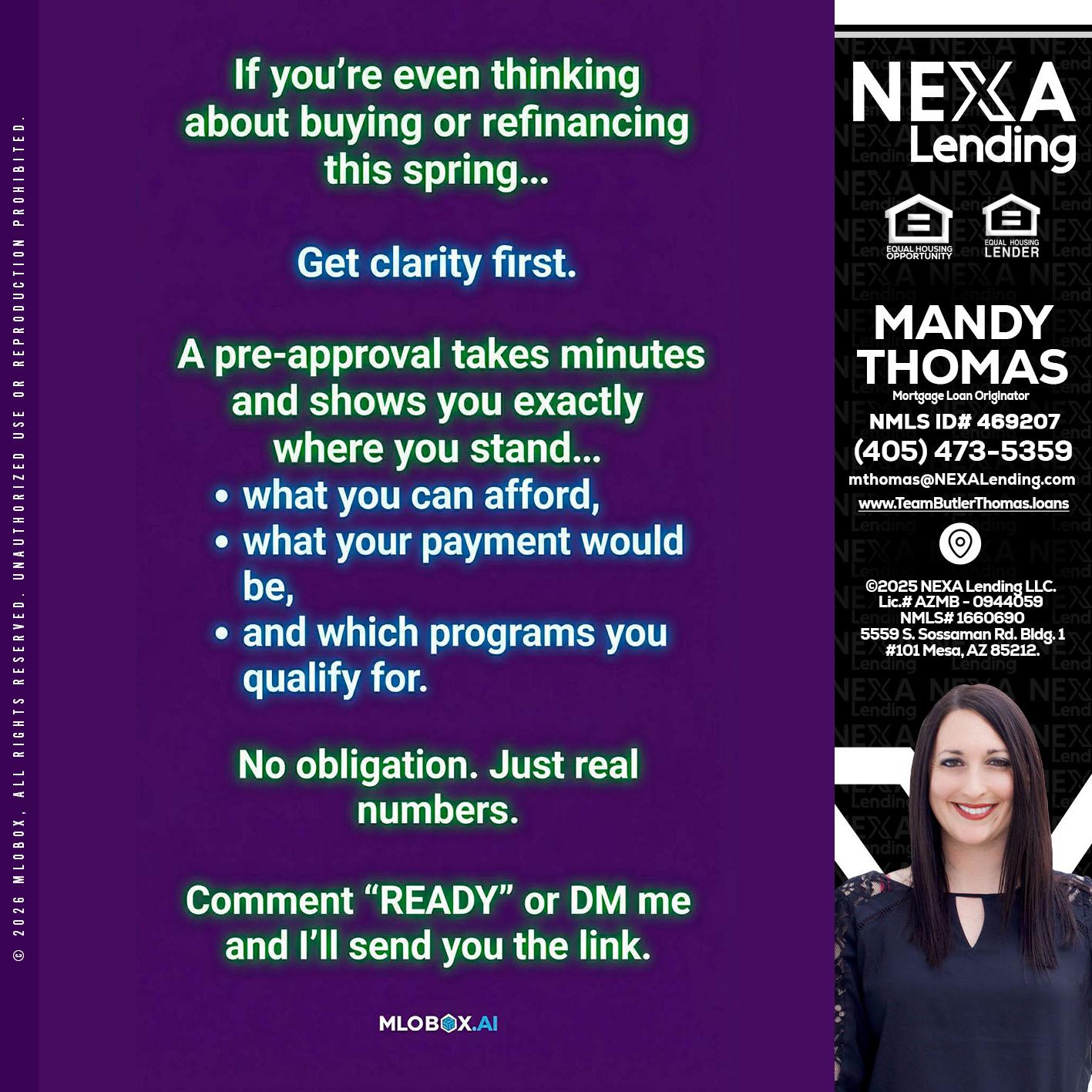 IF YOU THINKING - Mandy Thomas -Branch Manager