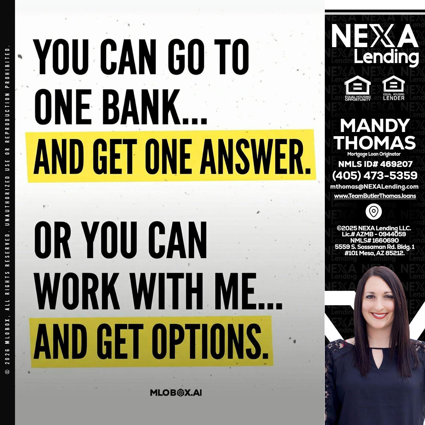 YOU CAN GO TO - Mandy Thomas -Branch Manager