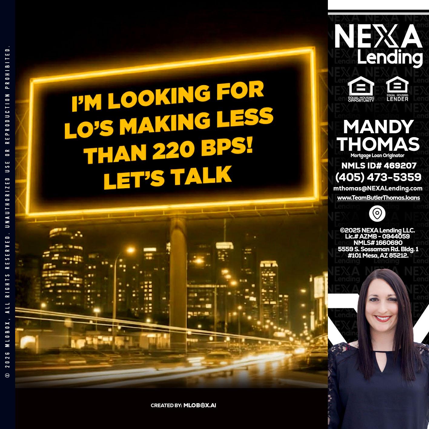 Looking for MLOs - Mandy Thomas -Branch Manager