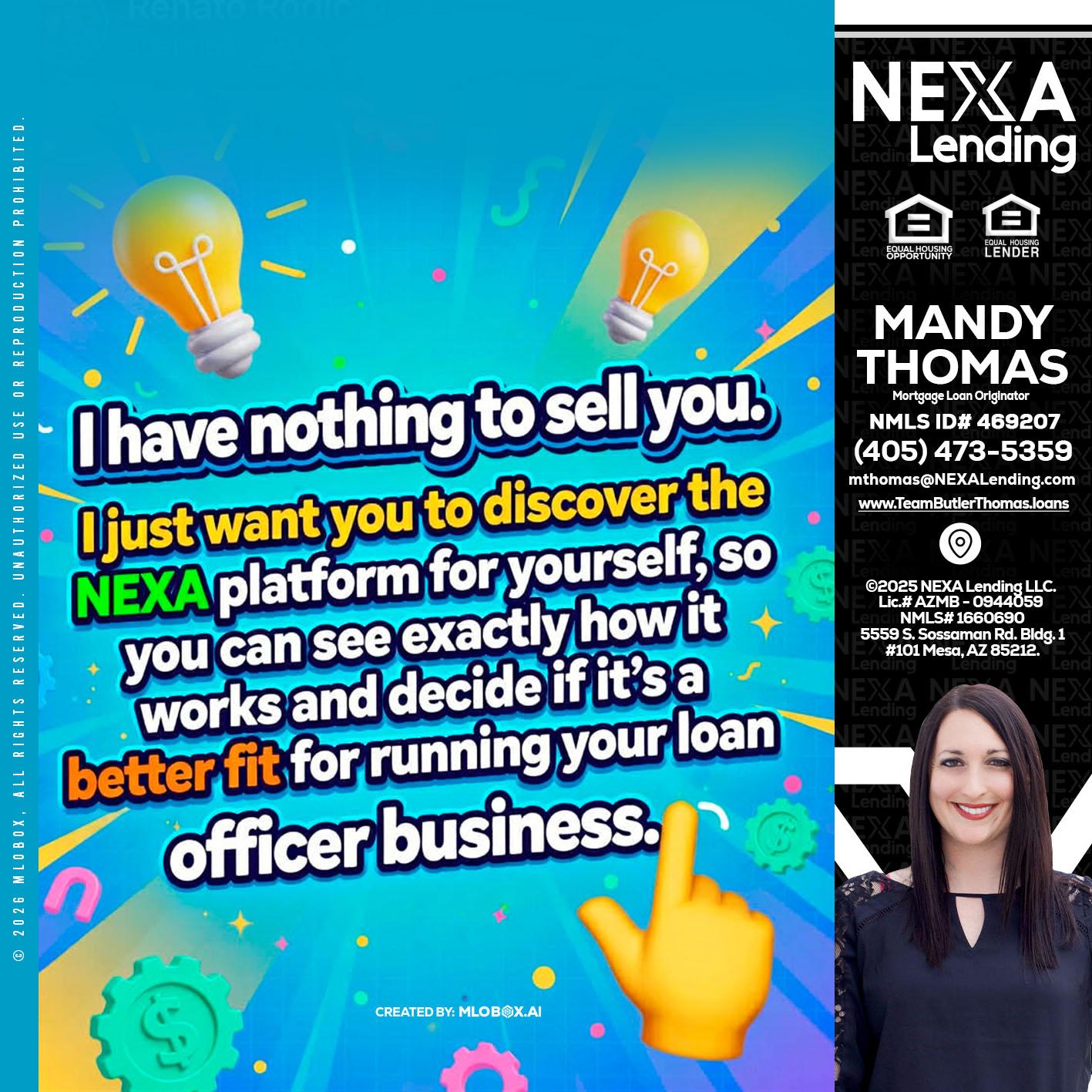 I HAVE NOTHING - Mandy Thomas -Branch Manager