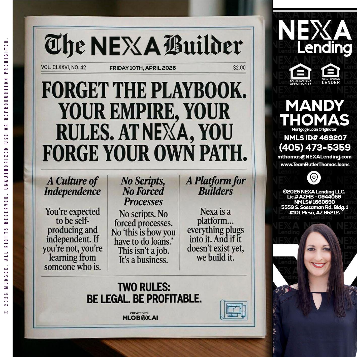 THE NEXA BUILDER - Mandy Thomas -Branch Manager