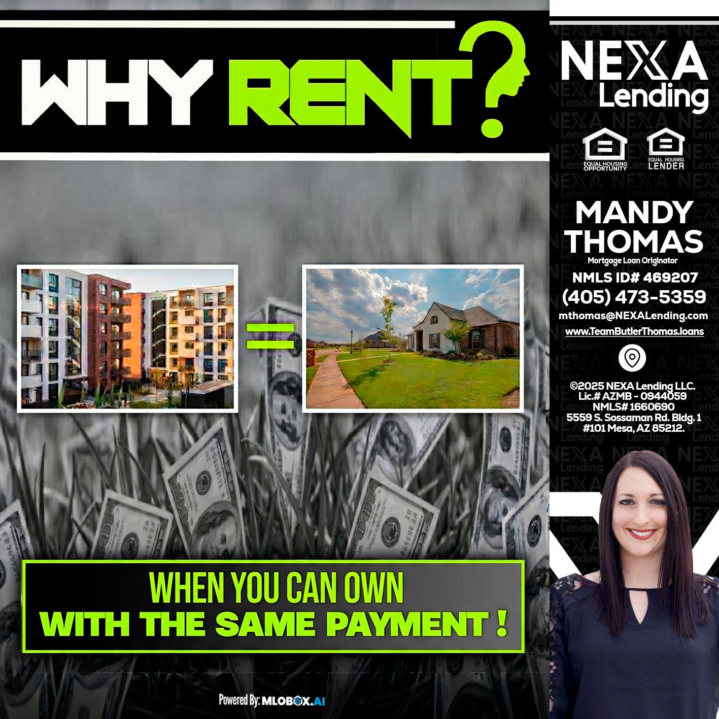 WHY RENT? - Mandy Thomas -Branch Manager