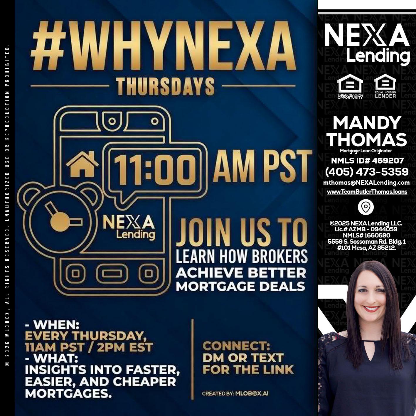 WHY NEXA THURDAYS - Mandy Thomas -Branch Manager