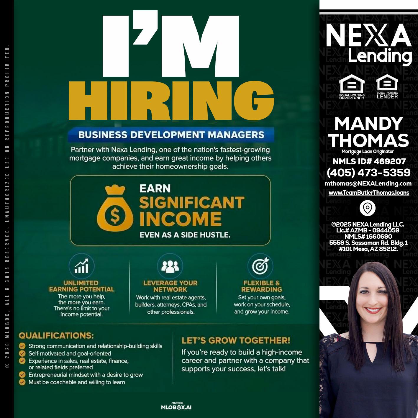 IM HIRING - Mandy Thomas -Branch Manager