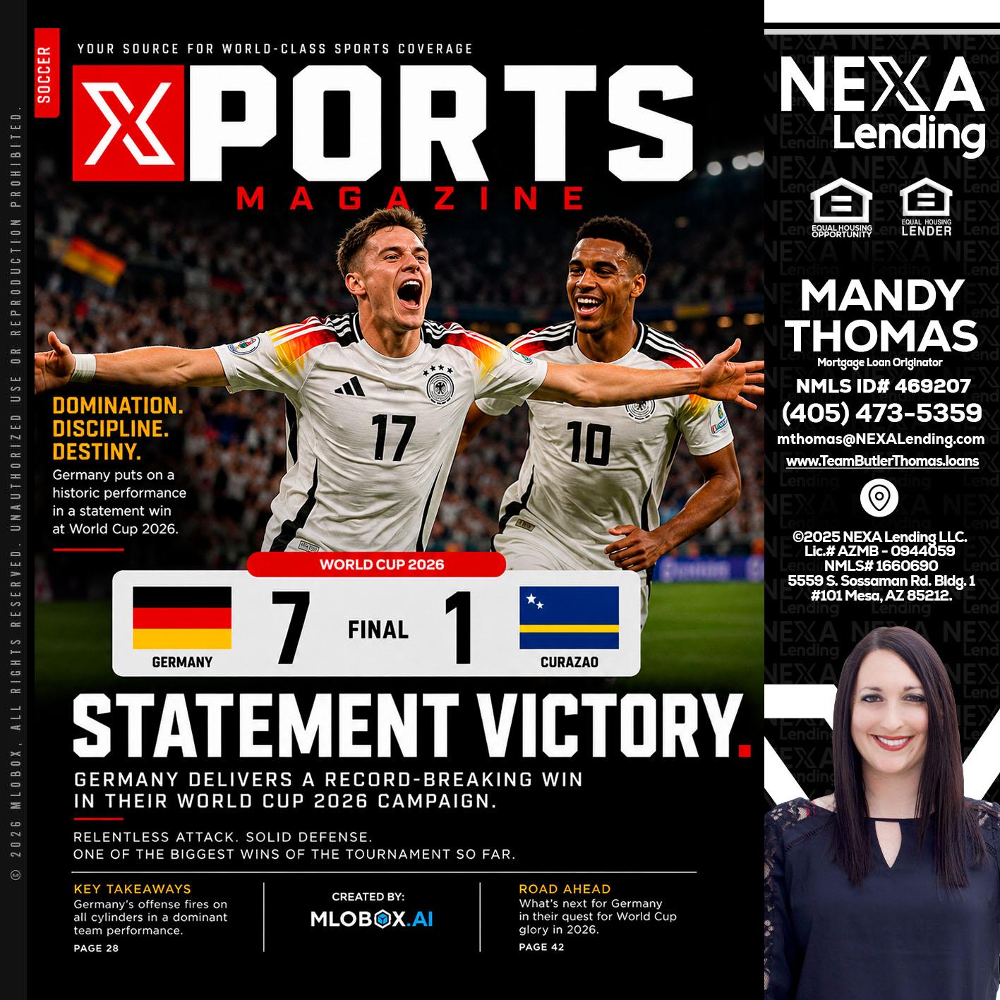 GERMANY VS CURASSAO (7-1) - Mandy Thomas -Branch Manager