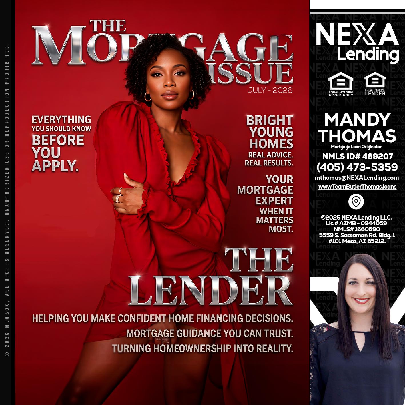 THE MORTGAGE ISSUE JULY - Mandy Thomas -Branch Manager