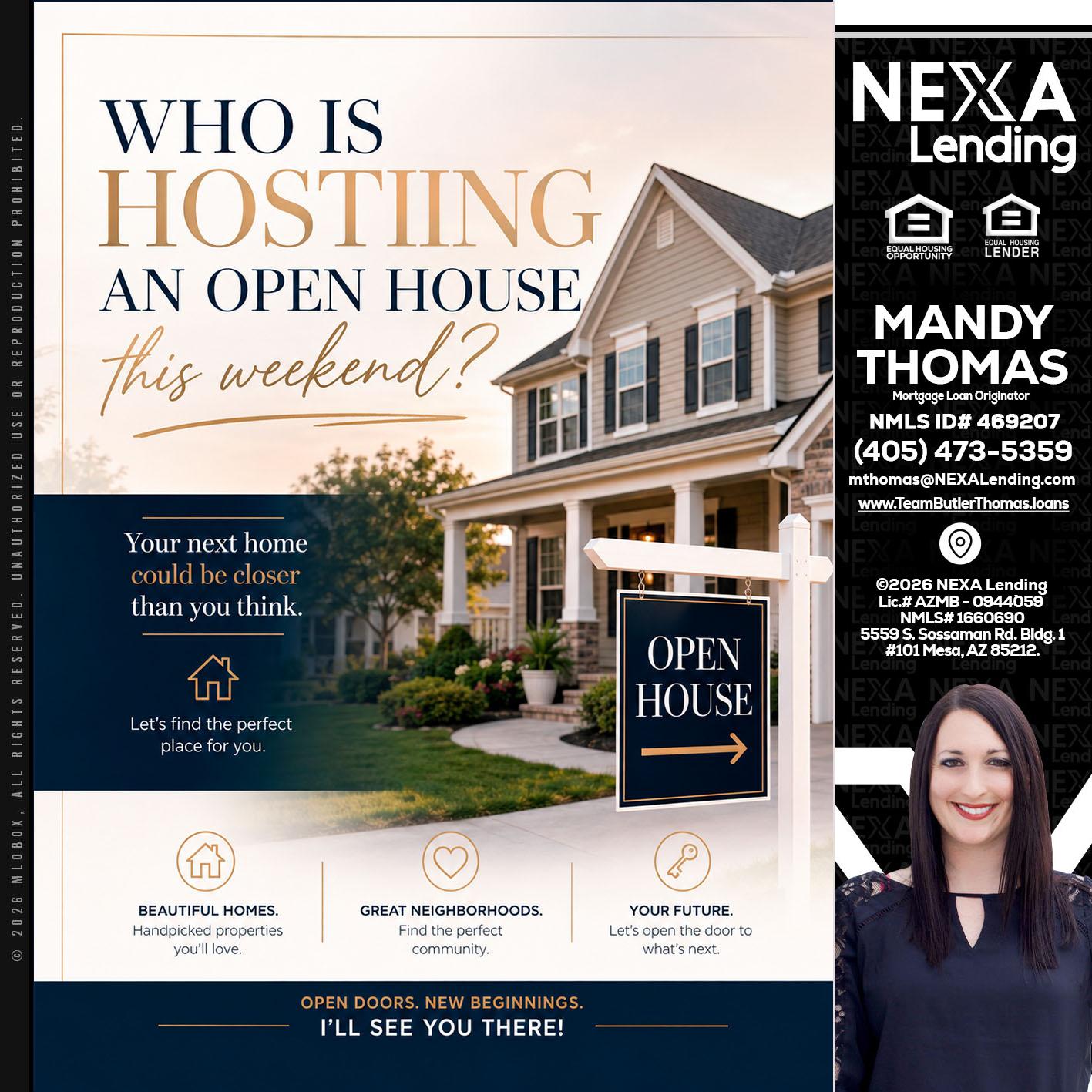 WHOS HOSTING - Mandy Thomas -Branch Manager