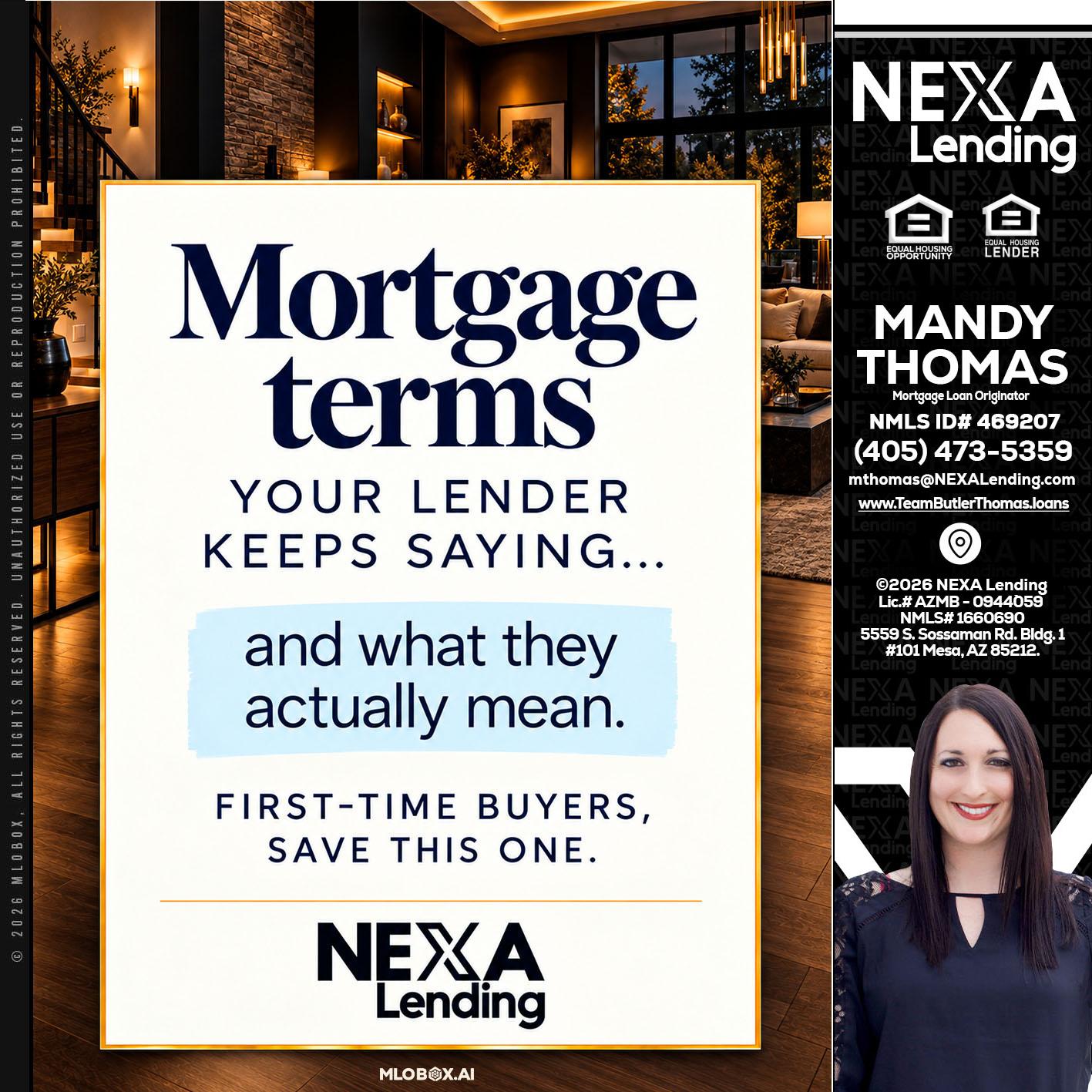 mortgage terms - Mandy Thomas -Branch Manager